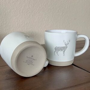 Hearth & Hand White & Cream Deer Stoneware Mug - Set of 2